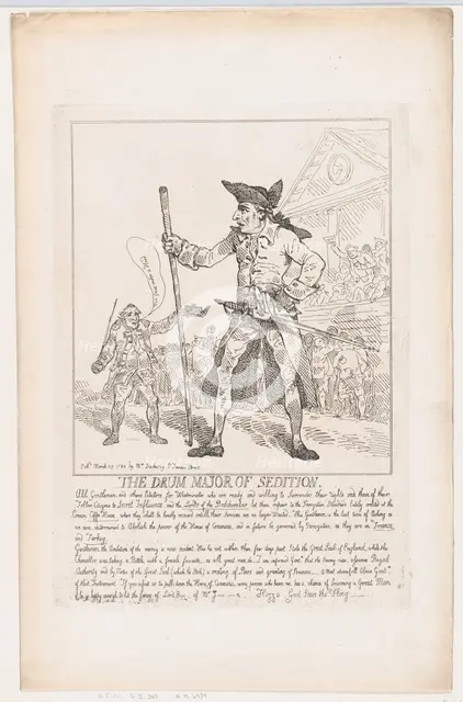 The Drum Major of Sedition, March 29, 1784., March 29, 1784. Creator: Thomas Rowlandson.