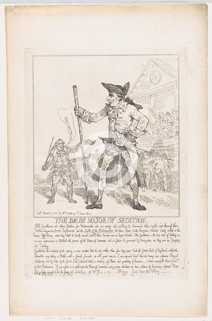 The Drum Major of Sedition, March 29, 1784., March 29, 1784. Creator: Thomas Rowlandson.