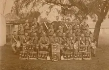 The Drums and Bugles of the First Battalion, The Queen's Own Royal West Kent Regiment. Poona, India