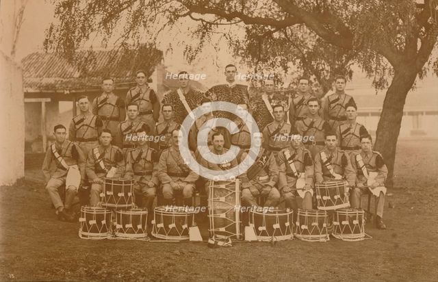 The Drums and Bugles of the First Battalion, The Queen's Own Royal West Kent Regiment. Poona, India, Artist: Unknown