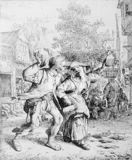 The Drunken Couple, 1685. Creator: Cornelis Dusart.