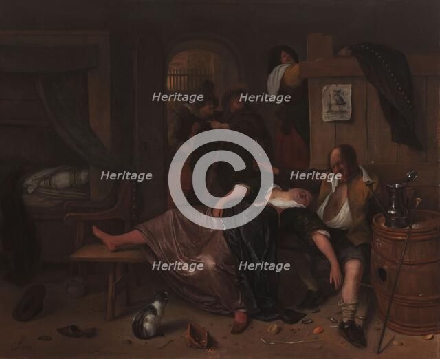 The Drunken Couple, c.1655-c.1665. Creator: Jan Steen.
