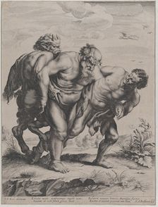 The drunken Silenus, supported by a satyr and a faun, 1625-59. Creator: Boetius Adams Bolswert