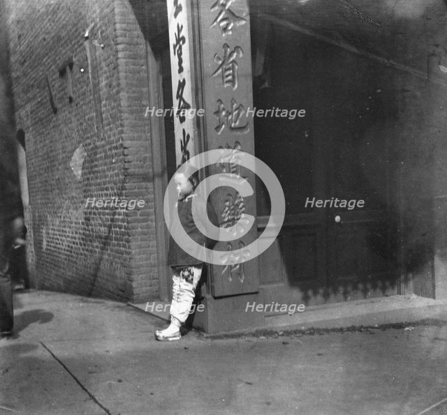 The drug store sign, Chinatown, San Francisco, between 1896 and 1906. Creator: Arnold Genthe.