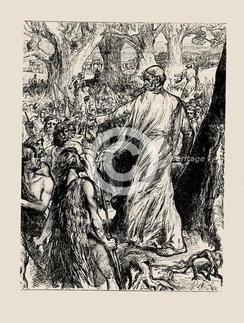 The Druids Inciting the Britons to Oppose the Landing of the Romans. Creator: Ricketts, Charles (1866-1931).