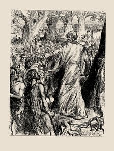 The Druids Inciting the Britons to Oppose the Landing of the Romans. Creator: Ricketts, Charles (1866-1931)