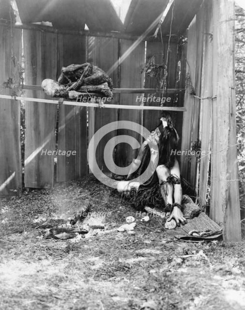 The drying mummy, 1910, c1910. Creator: Edward Sheriff Curtis.