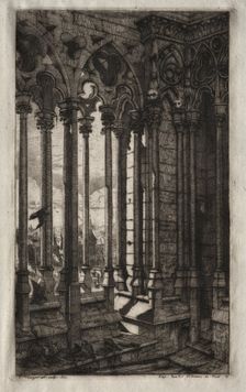 The Etchings of Paris: The Gallery of Notre Dame, 1853. Creator: Charles Meryon (French, 1821-1868)