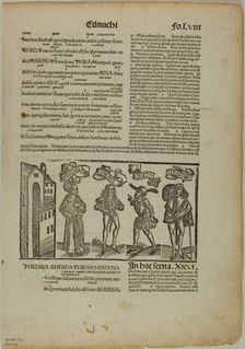 The Eunuch from Terenti cum directorio, Plate 29 from Woodcuts...1496...assembled 1929. Creators: Unknown, Johann Reinhard Grüninger, Terence, Wilhelm Ludwig Schreiber