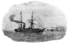 "The Europa" Steam-Ship leaving Kingstown with the 90th Regiment on board, for the Seat of War, 1854 Creator: Unknown