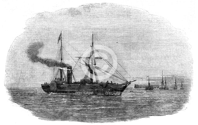 "The Europa" Steam-Ship leaving Kingstown with the 90th Regiment on board, for the Seat of War, 1854 Creator: Unknown.