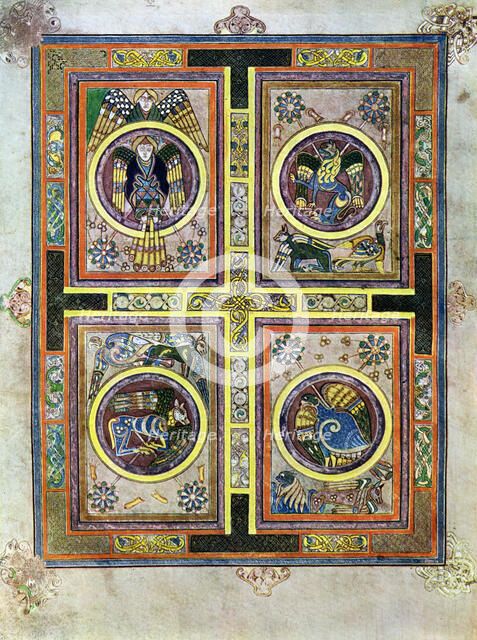The Evangelical Symbols, 800 AD, (20th century). Artist: Unknown