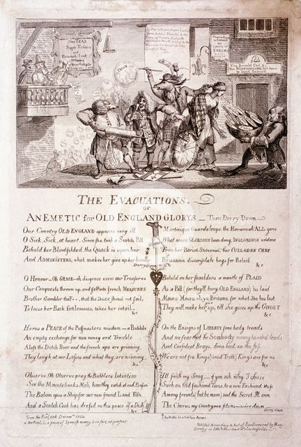 'The evacuations, or an emetic for old England glorys', 1762. Artist: Anon
