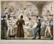 The evening after a mock election in the Fleet Prison, June 1835 Artist: Isaac Robert Cruikshank