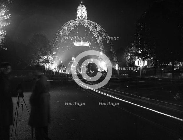 The evening before the Coronation of Elizabeth II, the Mall, London, 1st June 1953. Creator: Arthur Charles Kirby Ware.
