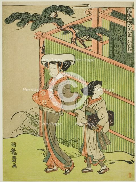 The Evening Bell of the Nun (Bikuni no bansho), from the series "Eight Views of..., c. 1770/72. Creator: Isoda Koryusai.