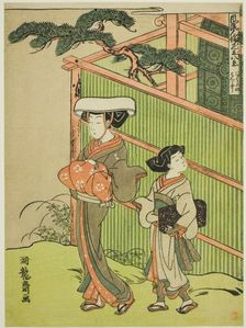 The Evening Bell of the Nun (Bikuni no bansho), from the series "Eight Views of..., c. 1770/72. Creator: Isoda Koryusai