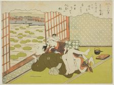 The Evening Mistress at Ueno (Ueno no bansho), from the series "Eight Fashionable..., c. 1769. Creator: Suzuki Harunobu