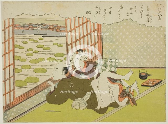 The Evening Mistress at Ueno (Ueno no bansho), from the series "Eight Fashionable..., c. 1769. Creator: Suzuki Harunobu.