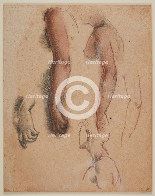 The Evening Star - Studies of the Figure's Right Arm, 1869-70. Creator: Sir Edward Coley Burne-Jones.