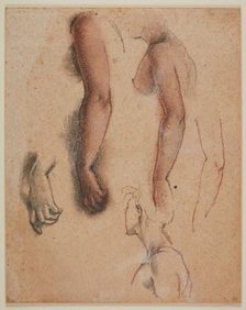 The Evening Star - Studies of the Figure's Right Arm, 1869-70. Creator: Sir Edward Coley Burne-Jones