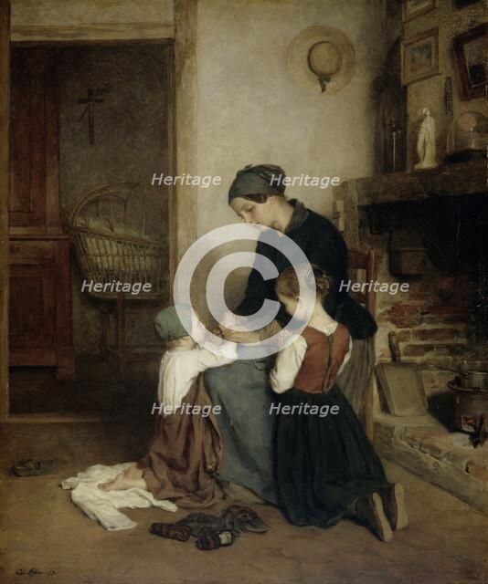 The Evening Prayer, 1857. Creator: Pierre Edouard Frere.