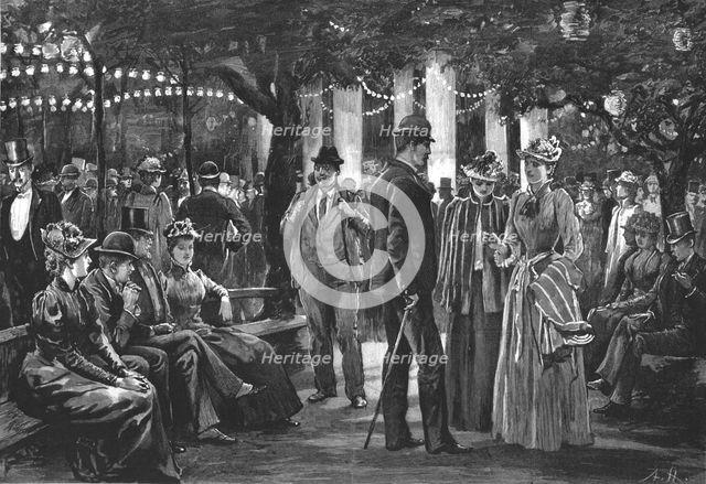 ''The Evening Promenade at the German Exhibition', 1891. Creator: Arthur Hopkins.