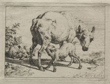 The Ewe and Two Lambs, 1670. Creator: Adriaen van de Velde (Dutch, 1636-1672)