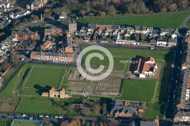 The excavated remains of Arbeia Roman Fort, South Shields, South Tyneside, 2023. Creator: Robyn Andrews.