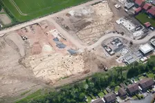 The excavation of an extensive barrow cemetery, Pocklington, East Riding of Yorkshire, 2015. Creator: Historic England
