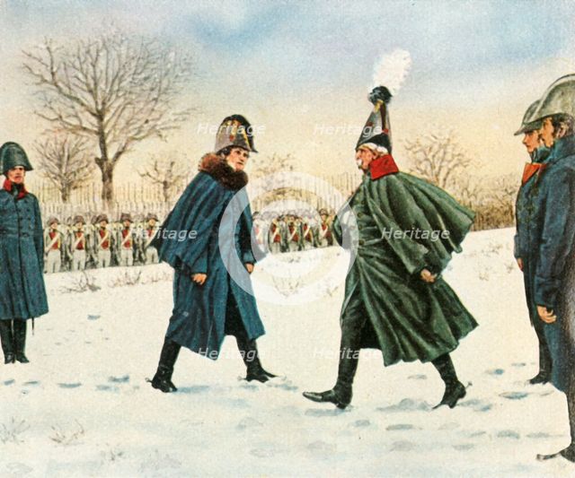 The exchange of Blucher for the French marshal Victor, 20 February 1807, (1936).  Creator: Unknown.