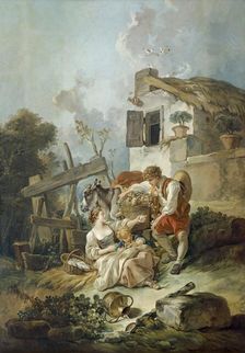 The Exchange of Produce 1768. Artist: Francois Boucher