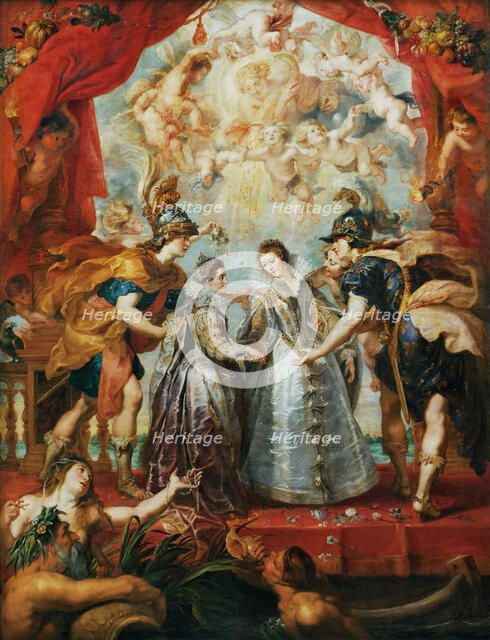 The Exchange of the Princesses at the Spanish Border. (The Marie de' Medici Cycle). Artist: Rubens, Pieter Paul (1577-1640)