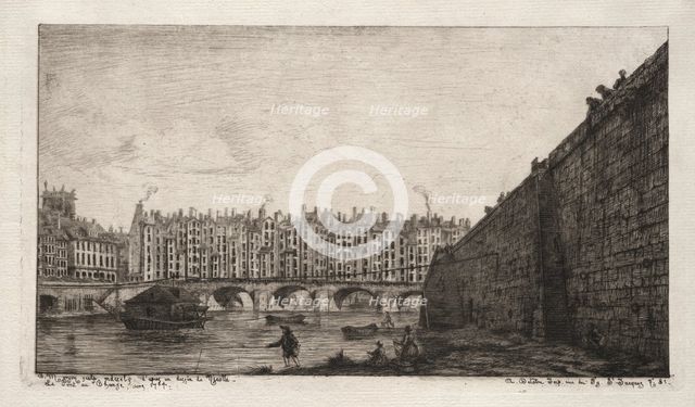 The Exchange Bridge, Paris, about 1784, 1855. Creator: Charles Meryon (French, 1821-1868).
