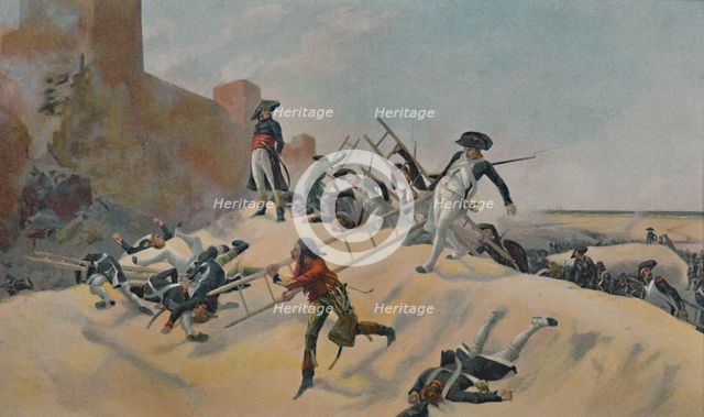 'The Example. - Kleber at the Assault of Acre', 1799, (1896). Artist: Unknown.
