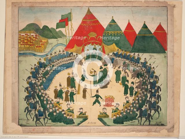 The execution in the presence of Persian Shah, um 1700. Artist: Iranian master  
