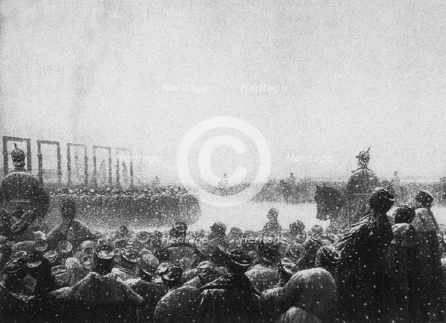 The execution of the terrorists in Russia, 1884-1885. Artist: Vereshchagin, Vasili Vasilyevich (1842-1904)