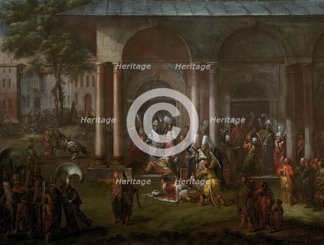 The execution of a minister during the Patrona Halil rebellion, 1737. Artist: Vanmour (Van Mour), Jean-Baptiste (1671-1737)