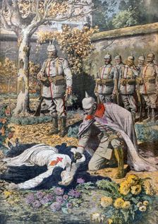 The Execution of Edith Cavell from Petit Journal, pub. November 1915 (colour lithograph)