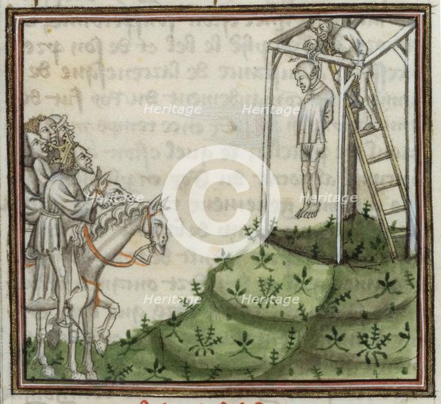 The execution of Enguerrand de Marigny. From Grandes Chroniques de France , 14th century. Creator: Anonymous.