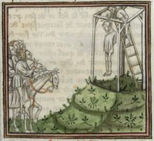 The execution of Enguerrand de Marigny. From Grandes Chroniques de France , 14th century. Creator: Anonymous