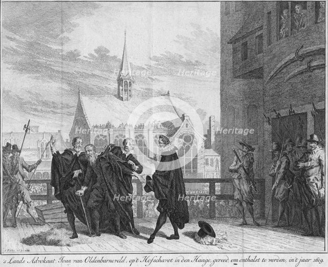 The execution of Johan van Oldenbarneveldt, 1619, (1754). Creator: Isaak Tirion.