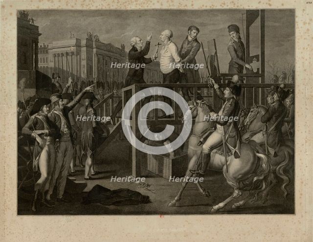 The Execution of Louis XVI in the Place de la Revolution on 21 January 1793, ca 1794. Creator: Vérité, Jean-Baptiste (1756-1837).