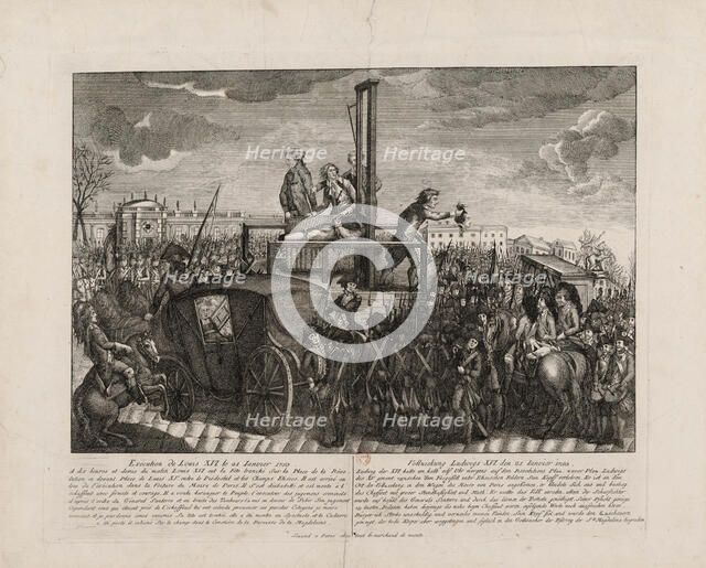 The Execution of Louis XVI on the Place de la Revolution on 21 January 1793, c. 1793. Creator: Anonymous.