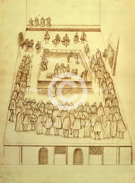 The execution of Mary, Queen of Scots, 1587. Creator: Robert Beale.