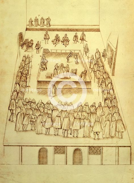 The execution of Mary, Queen of Scots, 1587. Creator: Robert Beale.