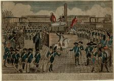 The Execution of Marie Antoinette on the Place de la Revolution on October 16, 1793, c. 1793. Creator: Anonymous