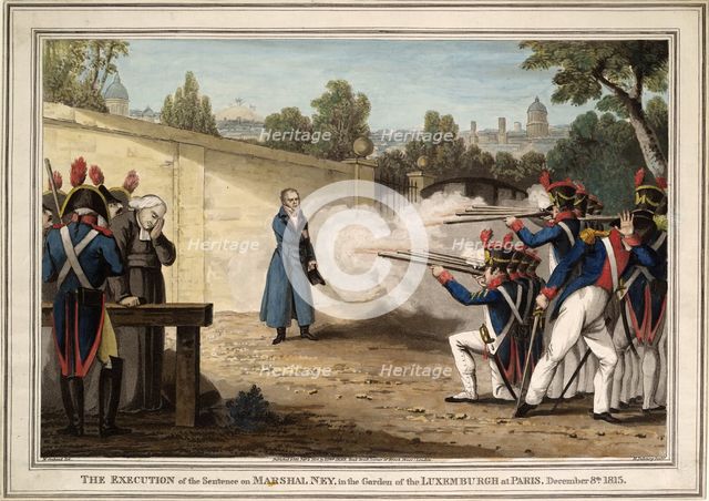 The Execution of Marshal Michel Ney near the Luxembourg Garden on 7 December 1815, 1816. Artist: Goubaud, Innocent Louis (1780-1847)