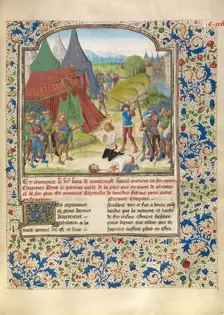 The Execution of Philotas; Livre des fais d'Alexandre le grant, about 1470-1475. Creator: Master of the Jardin de vertueuse consolation