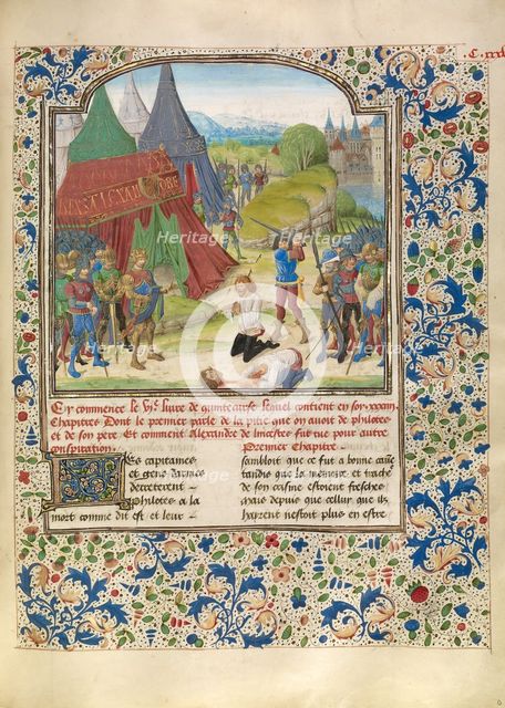 The Execution of Philotas; Livre des fais d'Alexandre le grant, about 1470-1475. Creator: Master of the Jardin de vertueuse consolation.